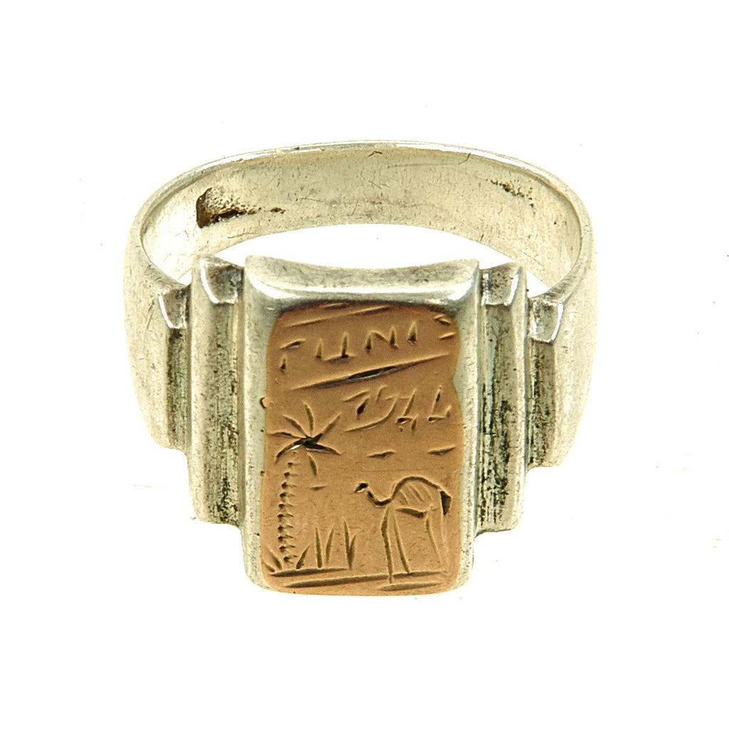 Original U.S. WWII North African Campaign Souvenir Ring marked Tunis 7 - 44 Original Items