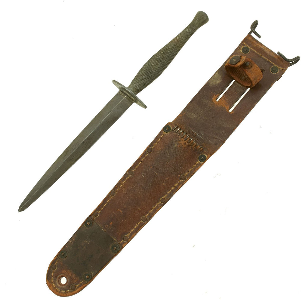 Original U.S. WWII USMC Marine Raider Stiletto Dagger with Repaired Tip by Camillus with M6 Scabbard Original Items