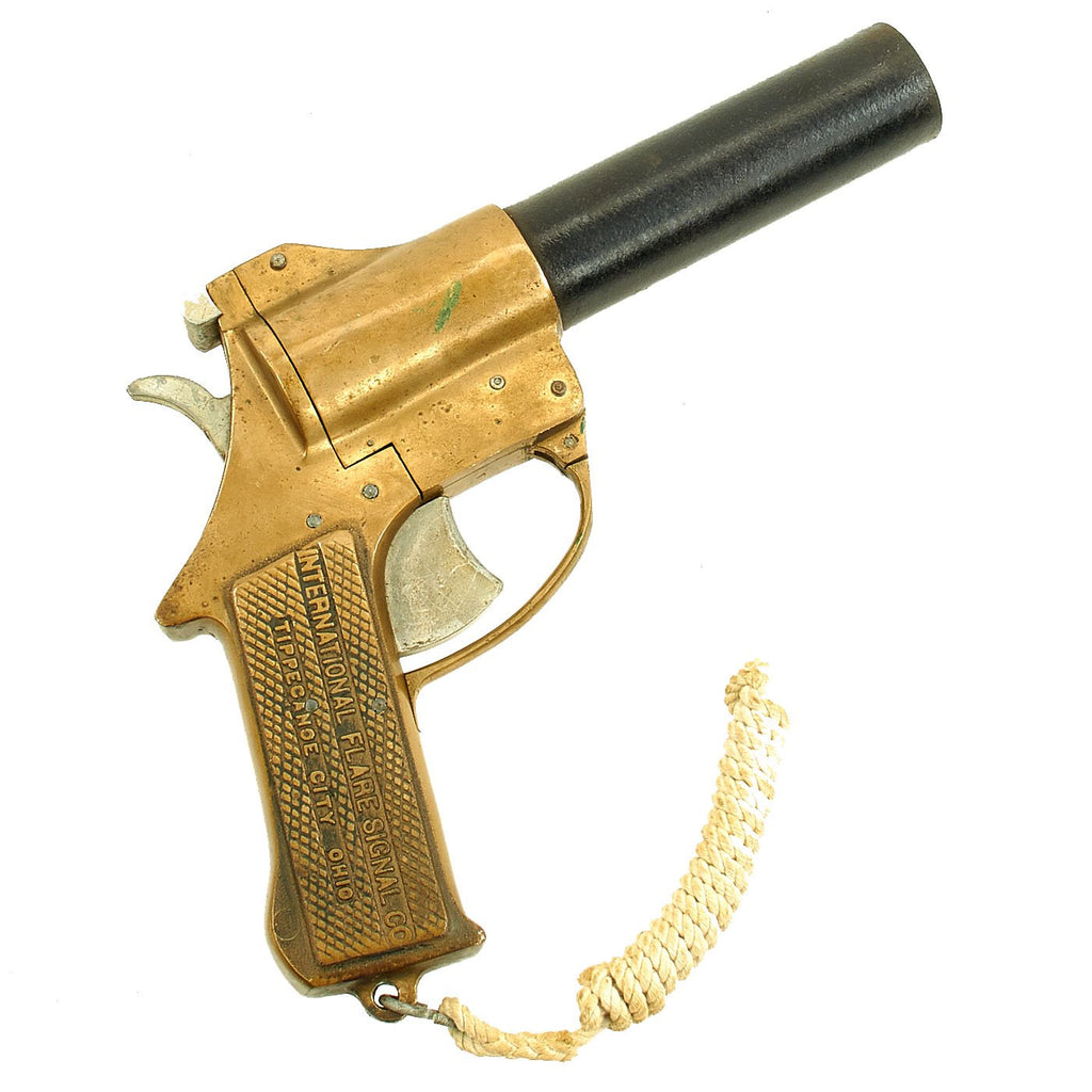 Original U.S. WWII International Flare Signal Company Brass-Framed Pistol - Dated Aug. 1944 Original Items