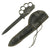 Original U.S. Vietnam War Custom Knuckle Knife with Bayonet Blade & Cast Aluminum Grip and Leather Sheath Original Items
