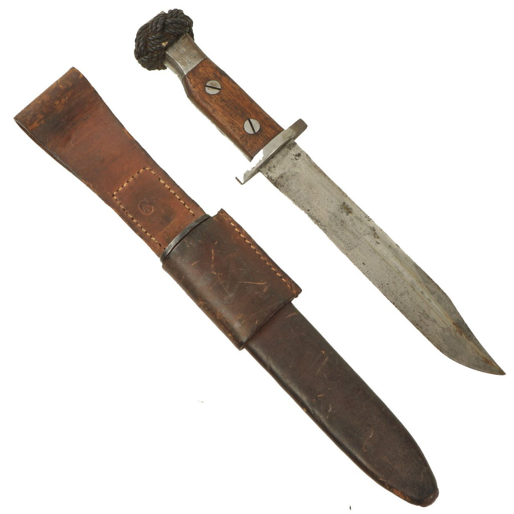 Original Canadian WWI Ross Rifle Bayonet Converted to Fighting Knife with Scabbard Original Items