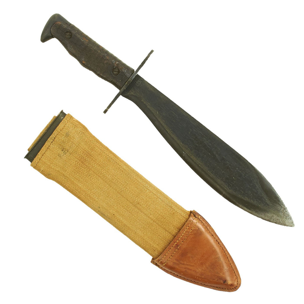 Original U.S. WWI Model 1917 Bolo Knife with Canvas Scabbard by Plumb Philadelphia - dated 1918 Original Items