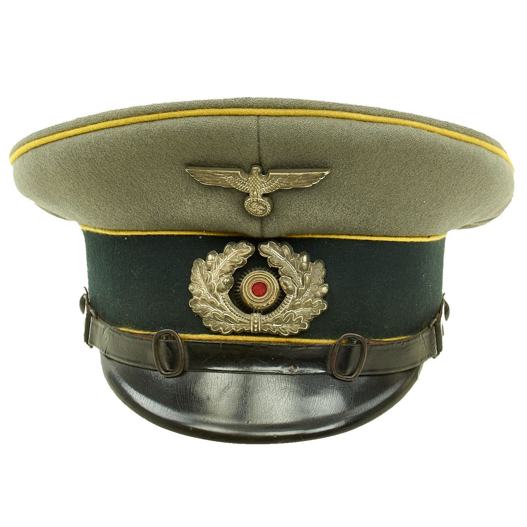 Original German WWII Army Heer Named Signals EM & NCO Visor Cap by G. Lapf - Size 57 Original Items