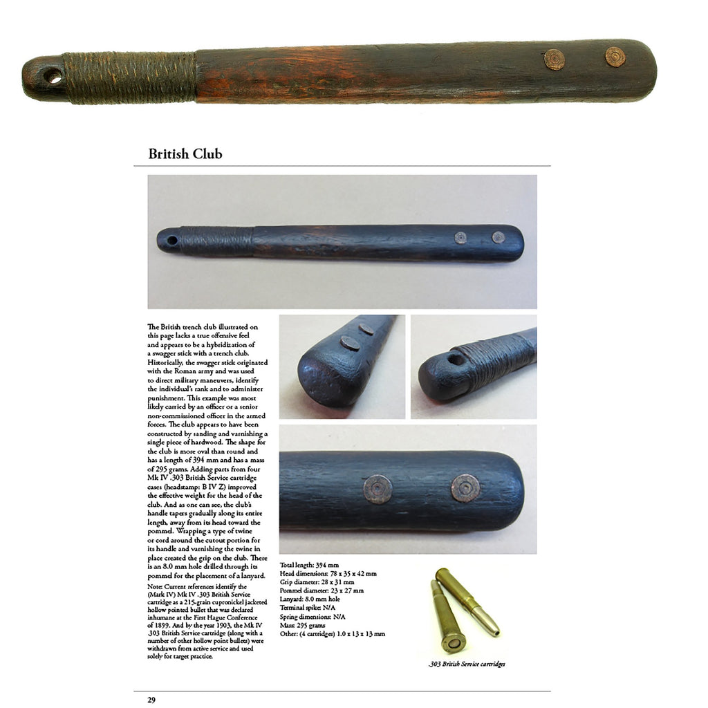 Original British WWI Trench Raiding Club - Featured in Book At Arm's Length on Page 29 Original Items