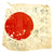 Original Japanese WWII Service Worn Hand Painted Cloth Good Luck Flag - 23" x 23" Original Items