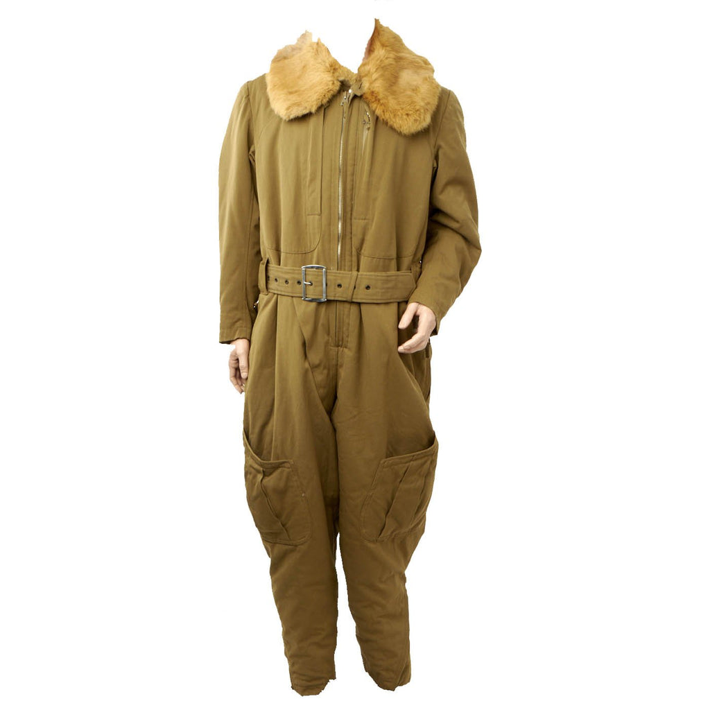 Original Imperial Japanese WWII Winter Fur Lined Pilot Electric Heated Flight Suit Original Items