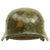 Original German WWII Lacquered Camouflage M40 Helmet with 57cm Liner & Chinstrap - Marked NS64 Original Items