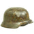 Original German WWII Lacquered Camouflage M40 Helmet with 57cm Liner & Chinstrap - Marked NS64 Original Items