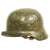 Original German WWII Lacquered Camouflage M40 Helmet with 57cm Liner & Chinstrap - Marked NS64 Original Items