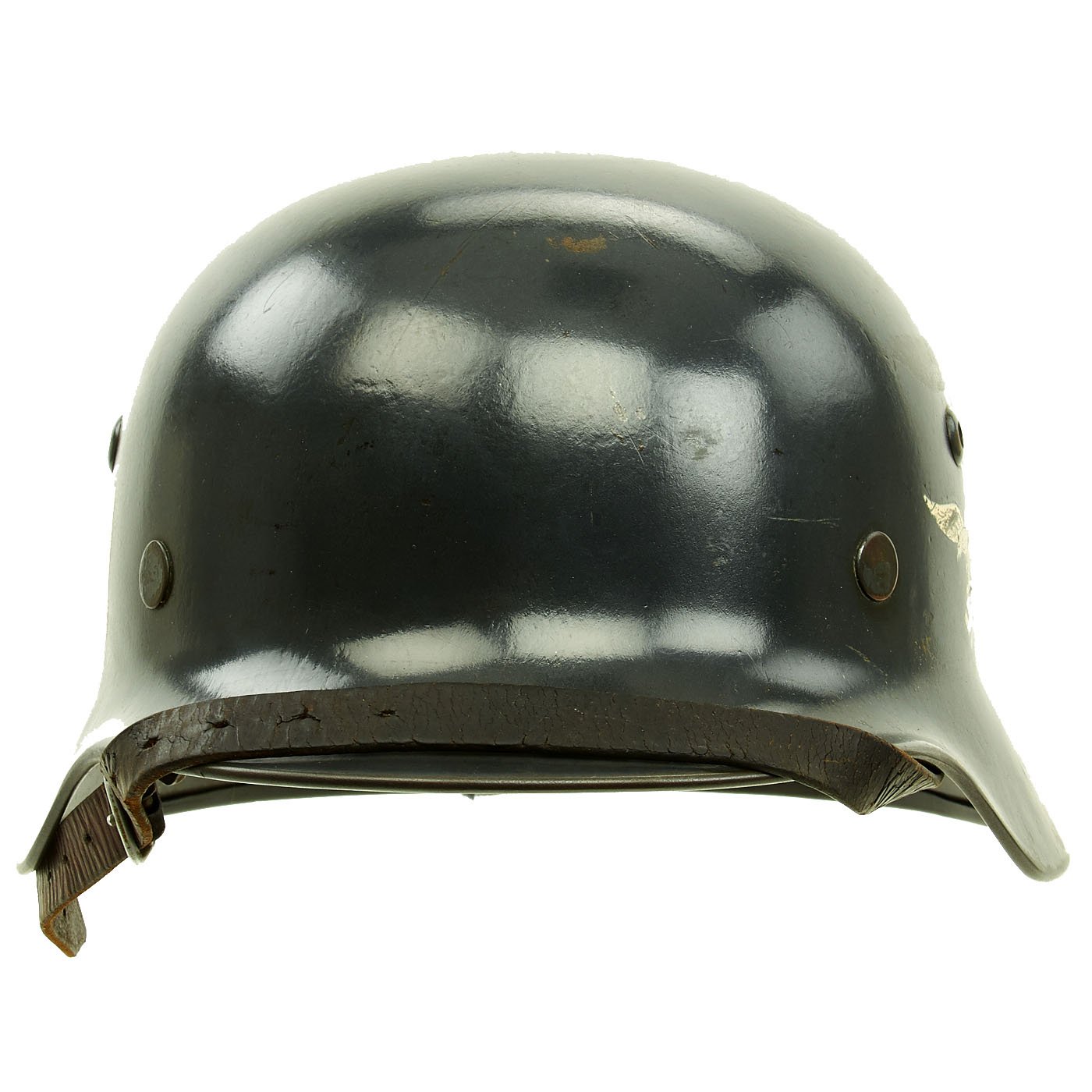 german m35 motorcycle helmet Original German WWII Luftwaffe M35 Double Decal Droop Tail Eagle Steel – International Military Antiques