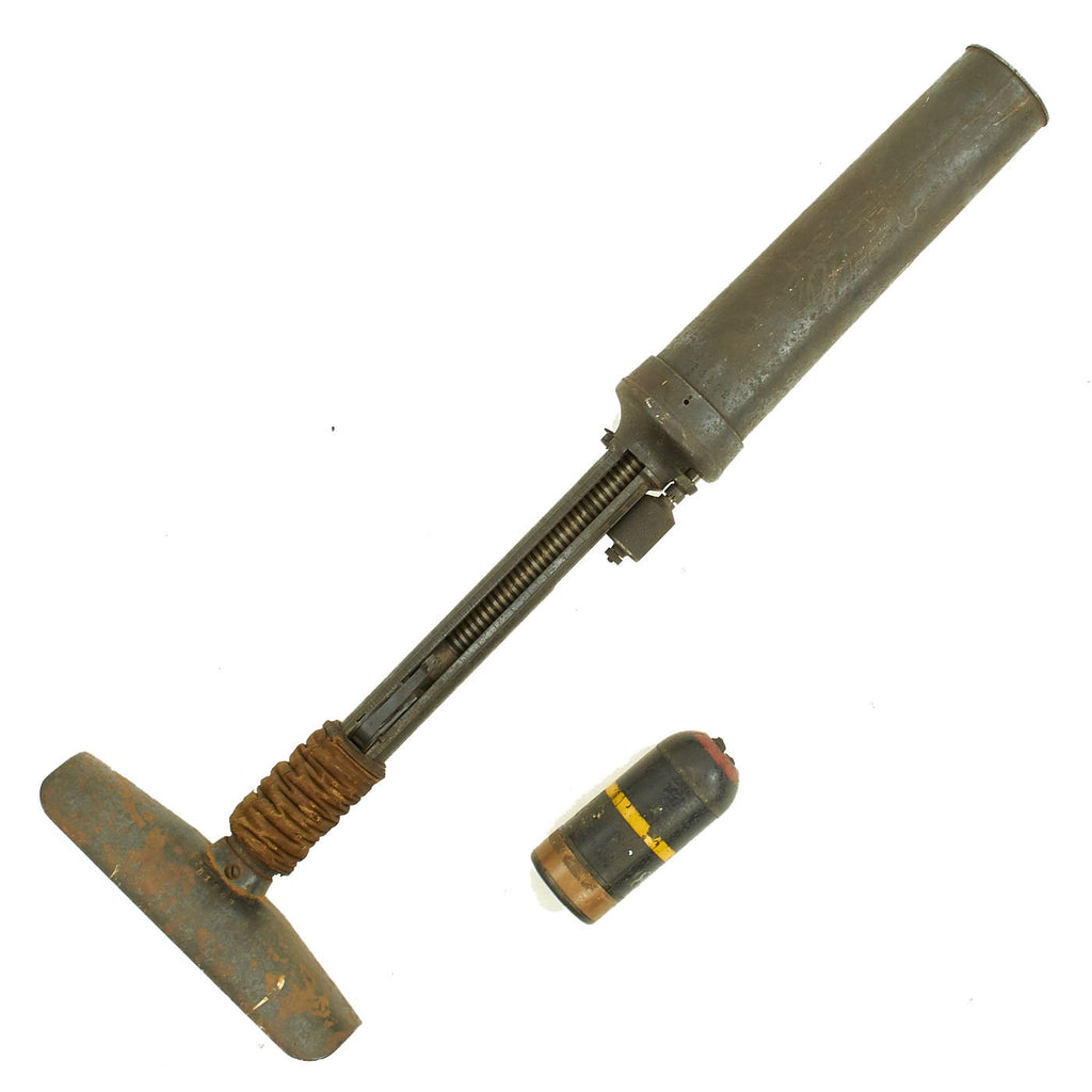 Original WWII Japanese Type 89 Display Grenade Discharger Knee Mortar dated 1940 with Inert Round Original Items