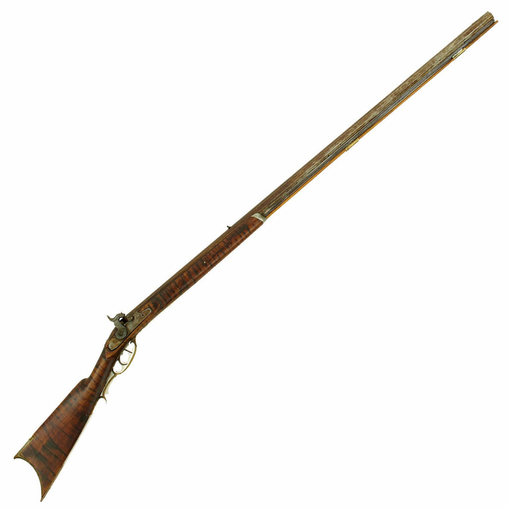 Original U.S. Pennsylvania Percussion Long Rifle with Half Stock & Set Trigger c. 1840 Original Items