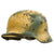 Original German WWII Heer Tan & Green Camouflage M40 Helmet with 59cm Liner - Marked Q66 Original Items