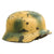 Original German WWII Heer Tan & Green Camouflage M40 Helmet with 59cm Liner - Marked Q66 Original Items