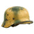 Original German WWII Heer Tan & Green Camouflage M40 Helmet with 59cm Liner - Marked Q66 Original Items
