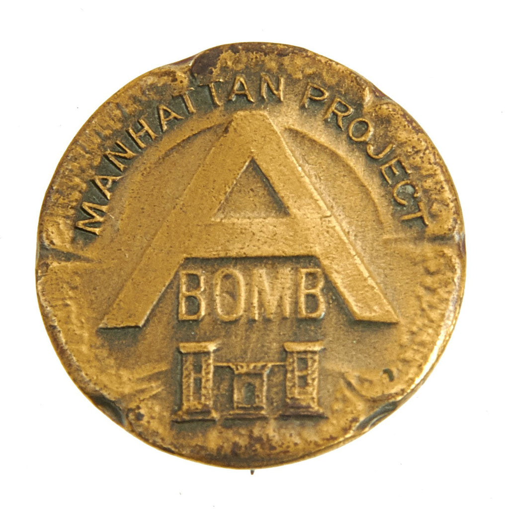 Manhatan Project Pin Original U.S. WWII Manhattan Project A Bomb Bronze Workers Pin ...