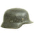 Original German WWII M40 Heer Single Decal Russian Front Battlefield Pickup Helmet - marked ET66 Original Items
