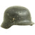 Original German WWII M40 Heer Single Decal Russian Front Battlefield Pickup Helmet - marked ET66 Original Items