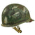 Original U.S. WWII OSS Camouflage 1944 M1 McCord Swivel Bale Front Seam Helmet with Firestone Liner Original Items