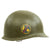 Original U.S. WWII Korean War Reissue Named 1942 M1 McCord Fixed Bale Helmet with Unit Insignia Original Items