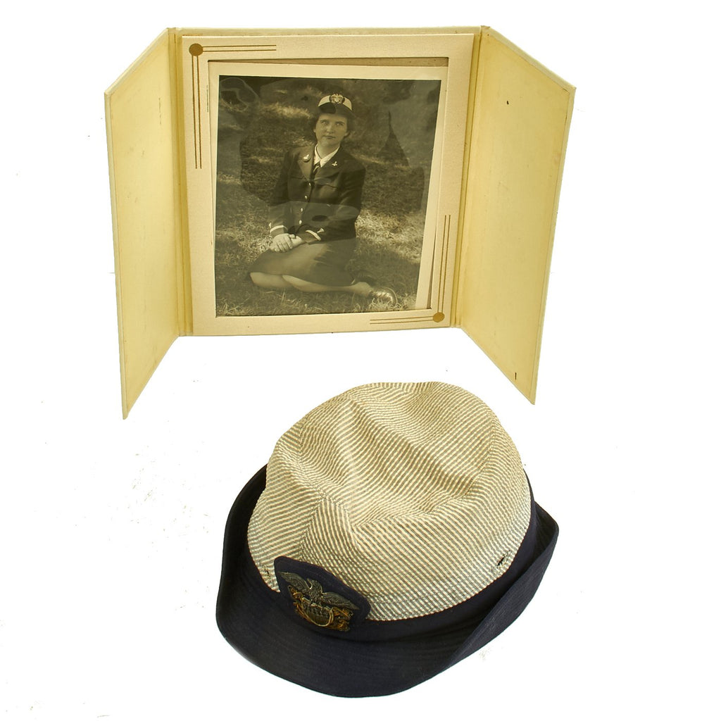 Original U.S. Navy WWII WAVES Named Officer Service Cap with Photograph Original Items