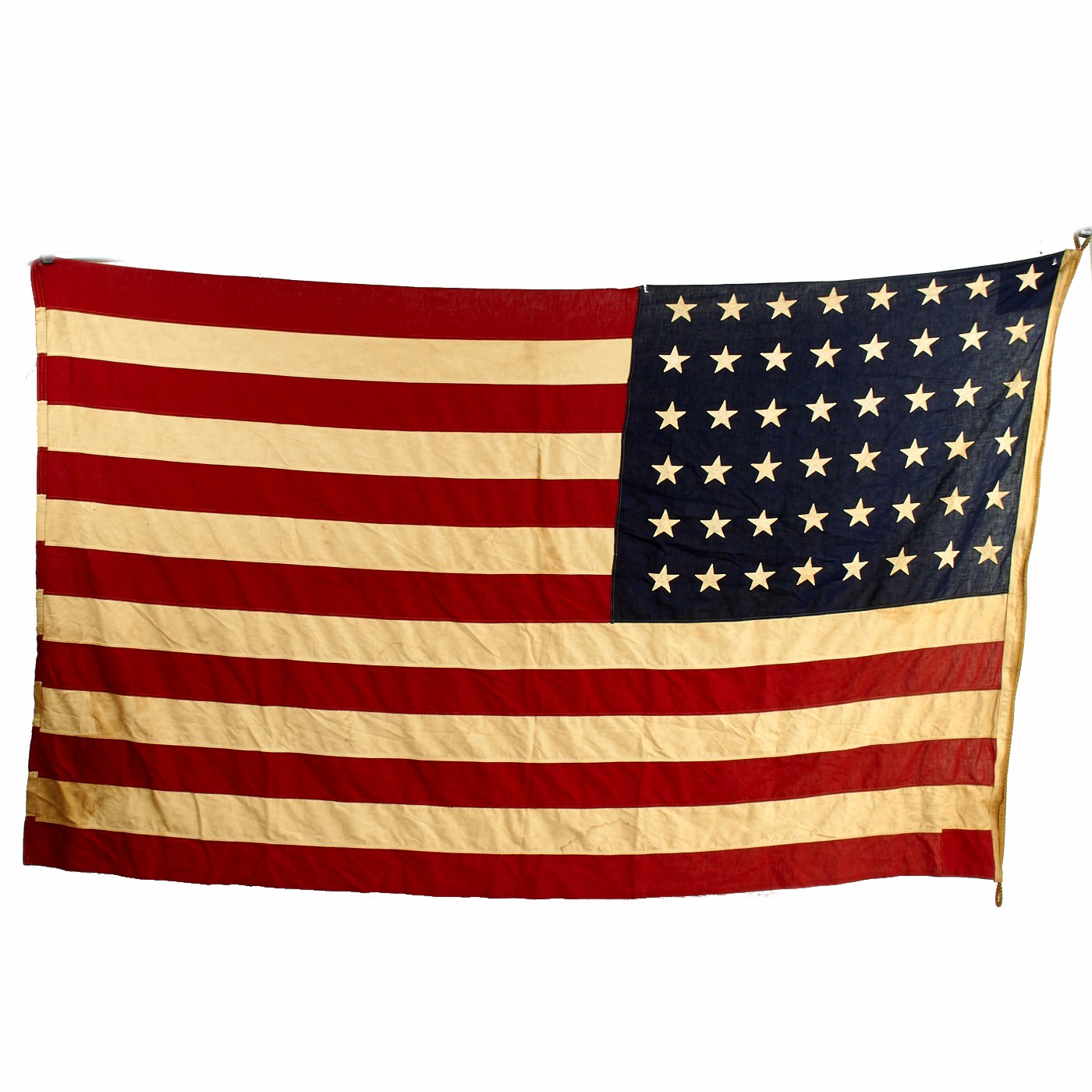 Original U.S. WWII 48 Star National Flag with Attachment Loops