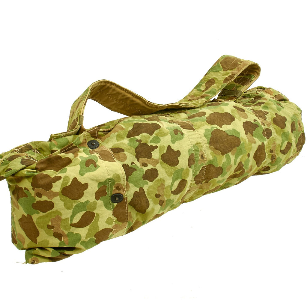 Original U.S. WWII Marine Corps Paramarine Camouflage Bazooka Rocket Bag - USMC Original Items