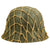 Original German WWII M42 Textured Camouflage Army Heer Helmet with Net & 56cm Liner - ET64 Original Items
