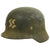 Original German WWII Luftwaffe Worn Normandy Camouflage Single Decal M35 Helmet - Stamped SE64 Original Items