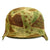Original German WWII Named Custom Fabric Camouflage M35 Helmet with Liner and Chinstrap - Q64 Original Items
