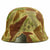Original German WWII Named Custom Fabric Camouflage M35 Helmet with Liner and Chinstrap - Q64 Original Items