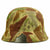 Original German WWII Named Custom Fabric Camouflage M35 Helmet with Liner and Chinstrap - Q64 Original Items