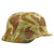 Original German WWII Named Custom Fabric Camouflage M35 Helmet with Liner and Chinstrap - Q64 Original Items