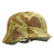 Original German WWII Named Custom Fabric Camouflage M35 Helmet with Liner and Chinstrap - Q64 Original Items