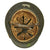 Original German WWII Named Custom Fabric Camouflage M35 Helmet with Liner and Chinstrap - Q64 Original Items
