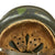 Original German WWII Named Custom Fabric Camouflage M35 Helmet with Liner and Chinstrap - Q64 Original Items