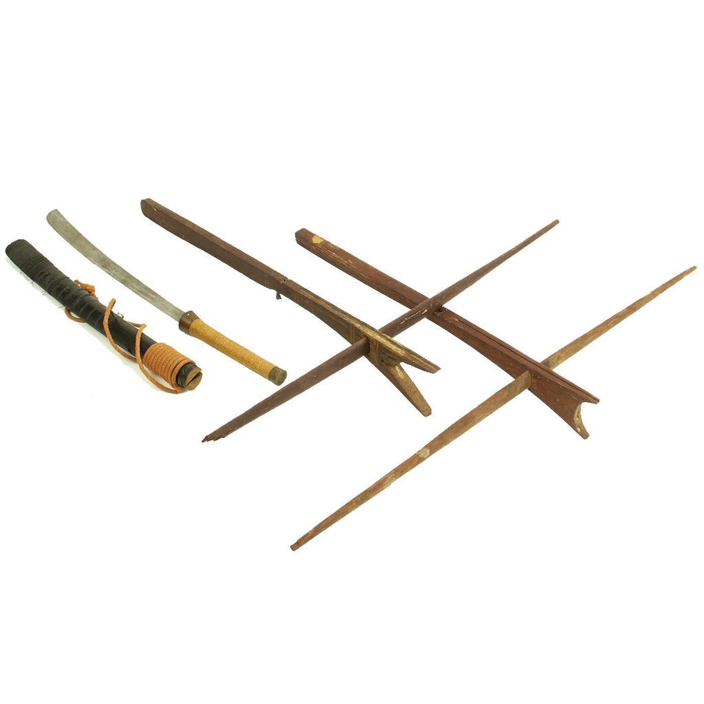 Original Vietnam War "Montagnard" Degar People USGI Bring Back Set - 2 Partial Crossbows and Sword Original Items
