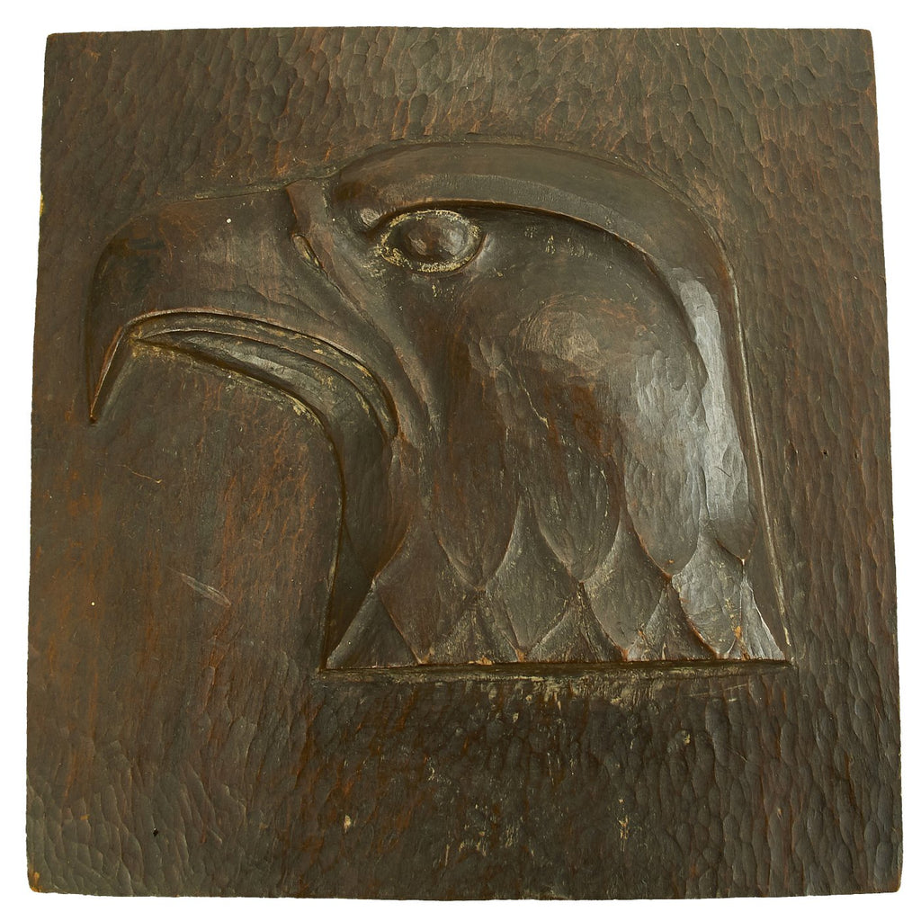 Original German WWII POW Hand Carved Eagle Head from Camp Aliceville in Alabama Original Items