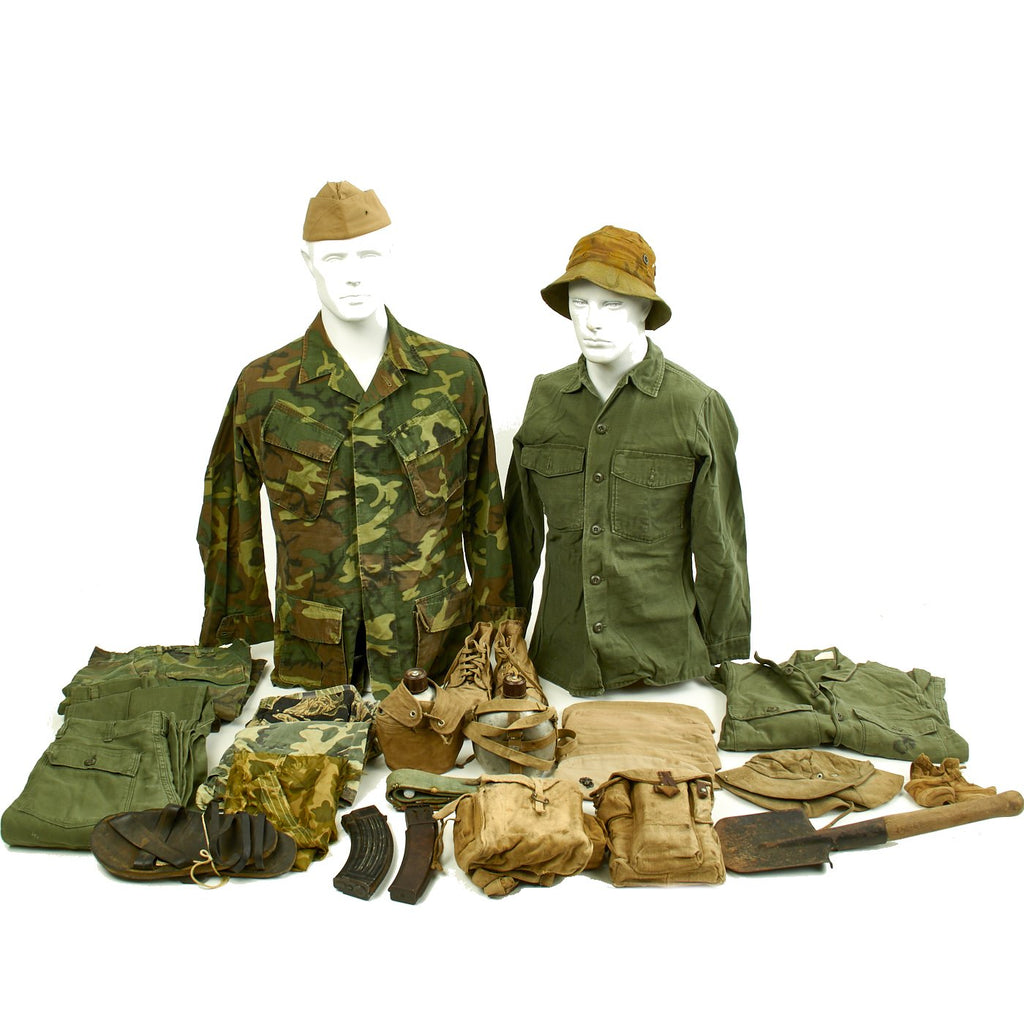 Original U.S. Vietnam War Marine Corps Uniform and NVA North Vietnamese Viet Cong Bring Back Grouping Original Items