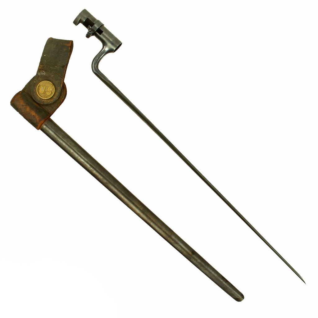 Original U.S. Springfield Trapdoor Model 1873 Rifle Socket Bayonet with U.S. Scabbard Original Items