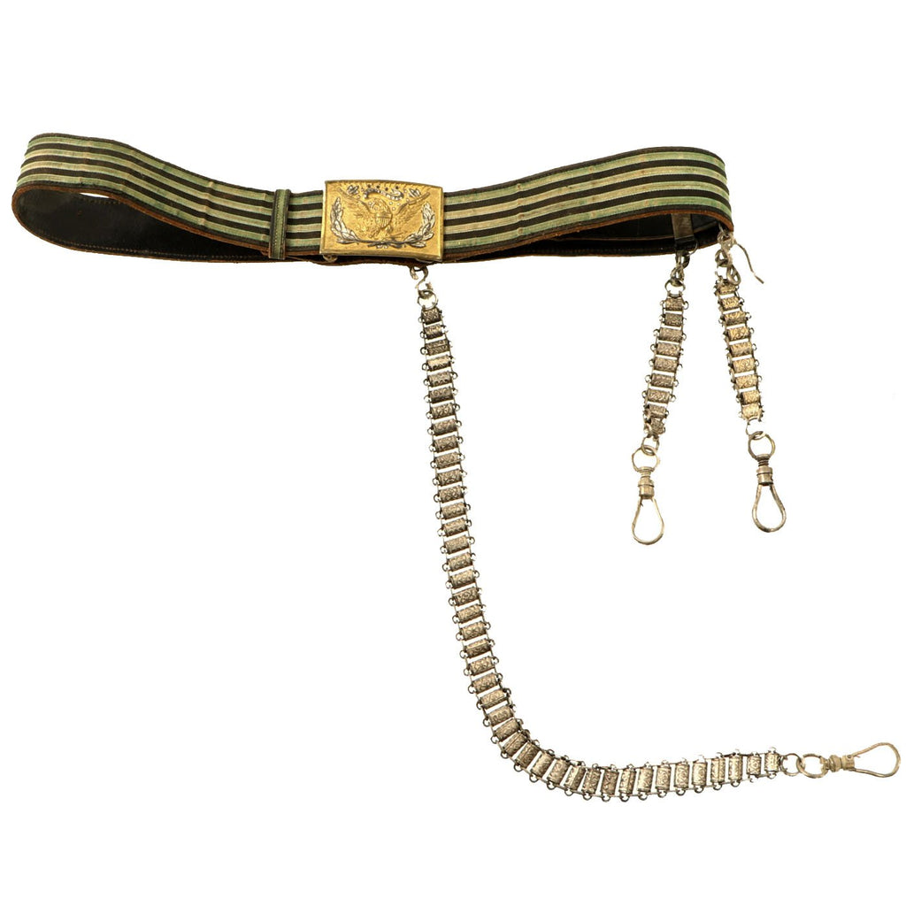 Original U.S. Spanish American War Army Officer Dress Sword Belt with Model 1872 Eagle Plate Buckle Original Items