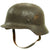Original German WWII Battlefield Pickup M35 Single Decal SS Helmet with Liner - size 66 Shell Original Items