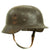 Original German WWII Battlefield Pickup M35 Single Decal SS Helmet with Liner - size 66 Shell Original Items