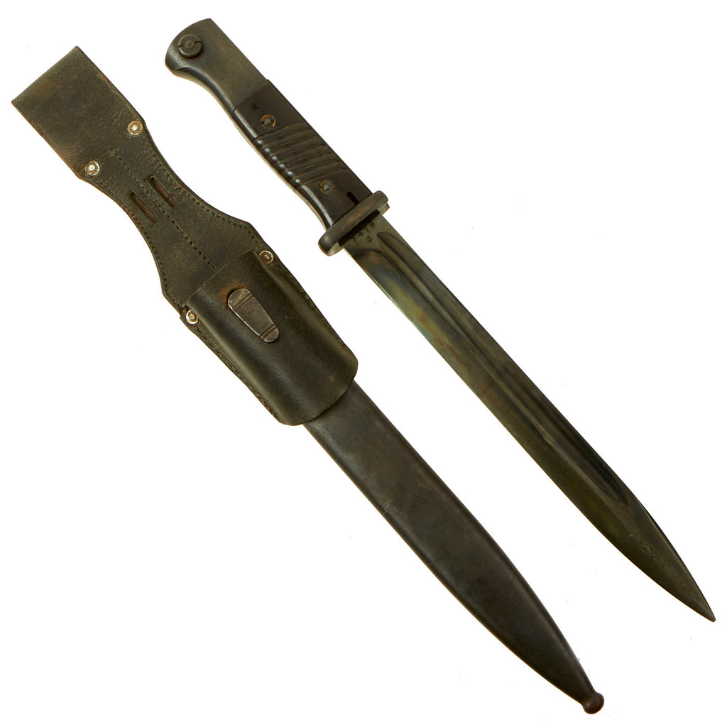 Original German WWII 98k 1941 dated Bayonet by Alexander Coppel with Scabbard & Frog Original Items