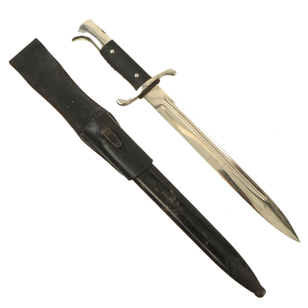Original German WWII Fireman's Long Dress Bayonet by Carl Wüsthof with Scabbard and Frog Original Items