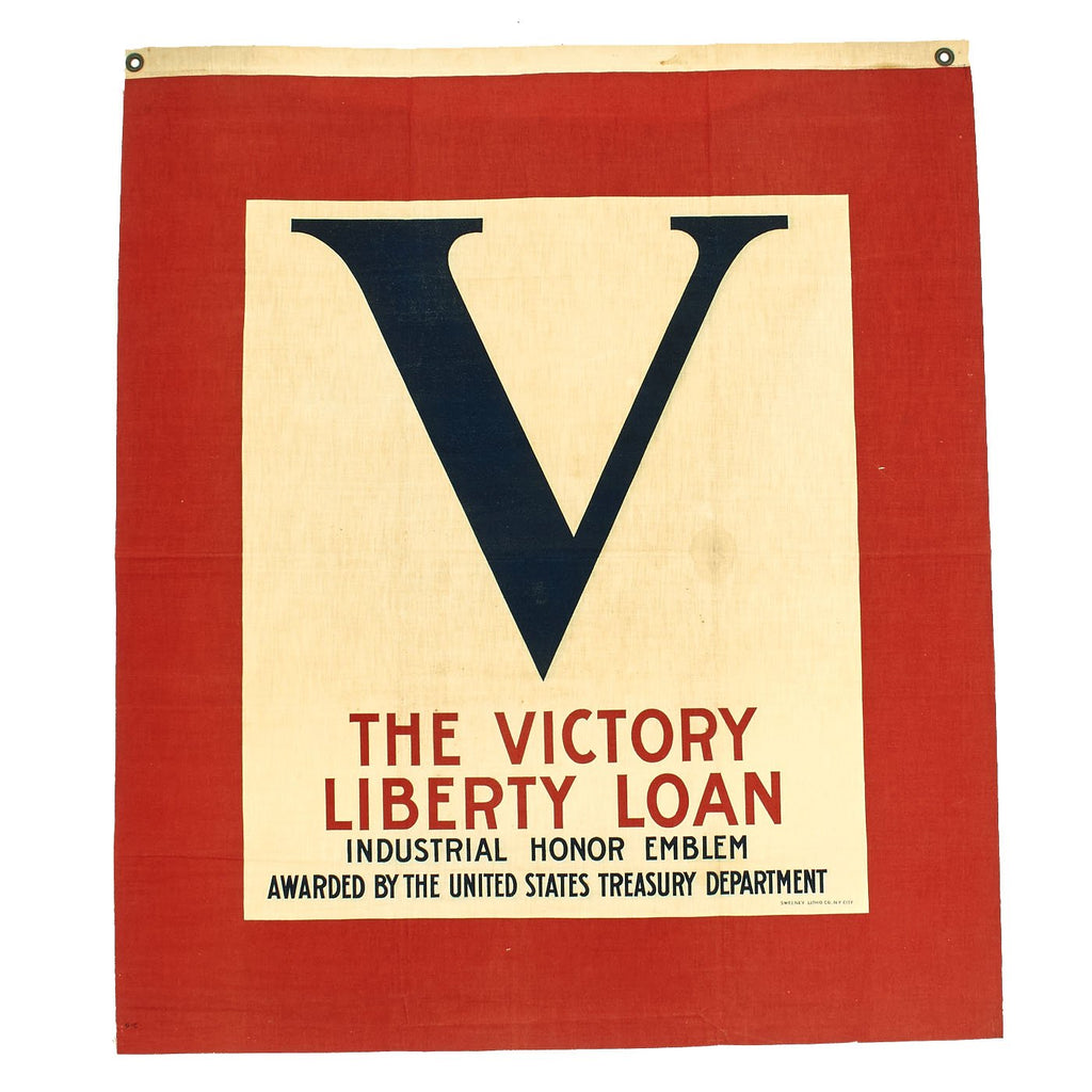 Original WWI V The Victory Liberty Loan Industrial Honor Emblem Awarded by the United States Treasury Department Banner Original Items