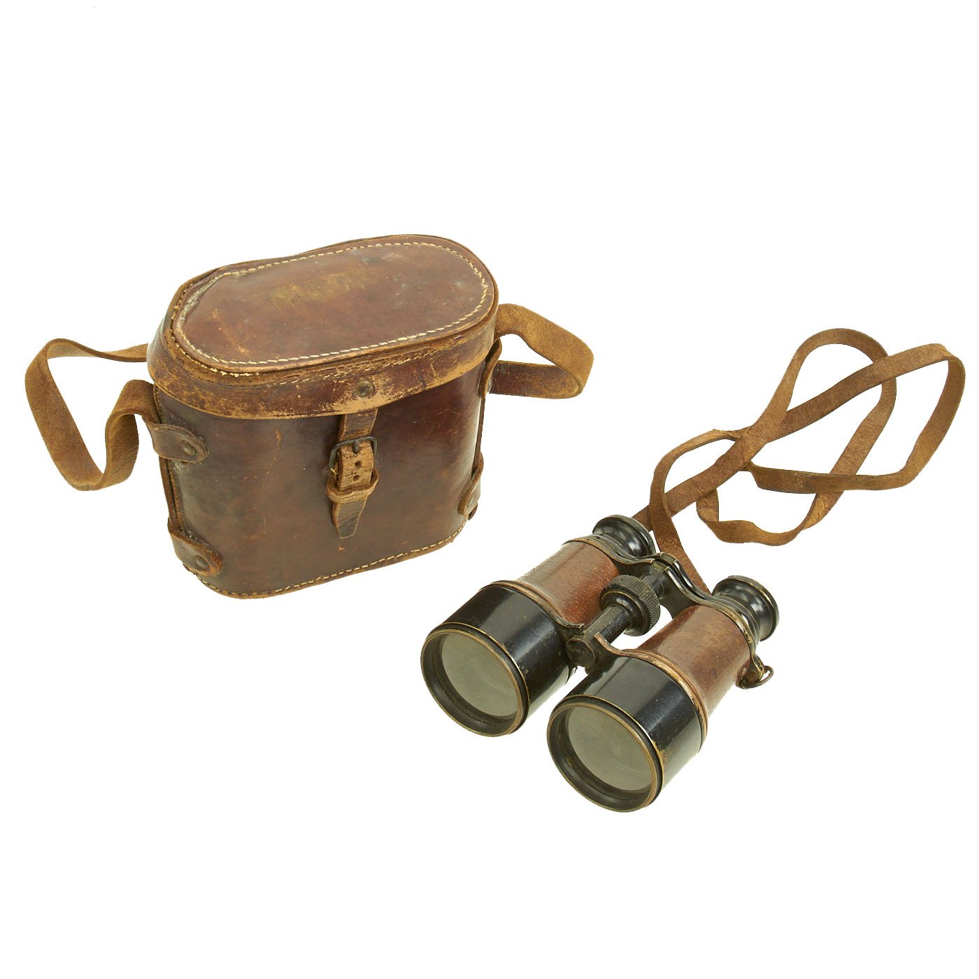 Original British WWI Named Royal Artillery Officer Binoculars with