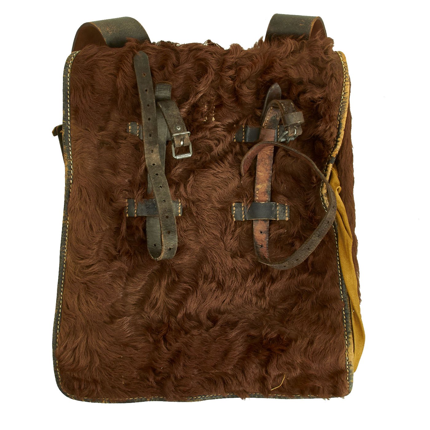 Original German WWII 1942 Tornister 34 Cowhide Backpack with Gas