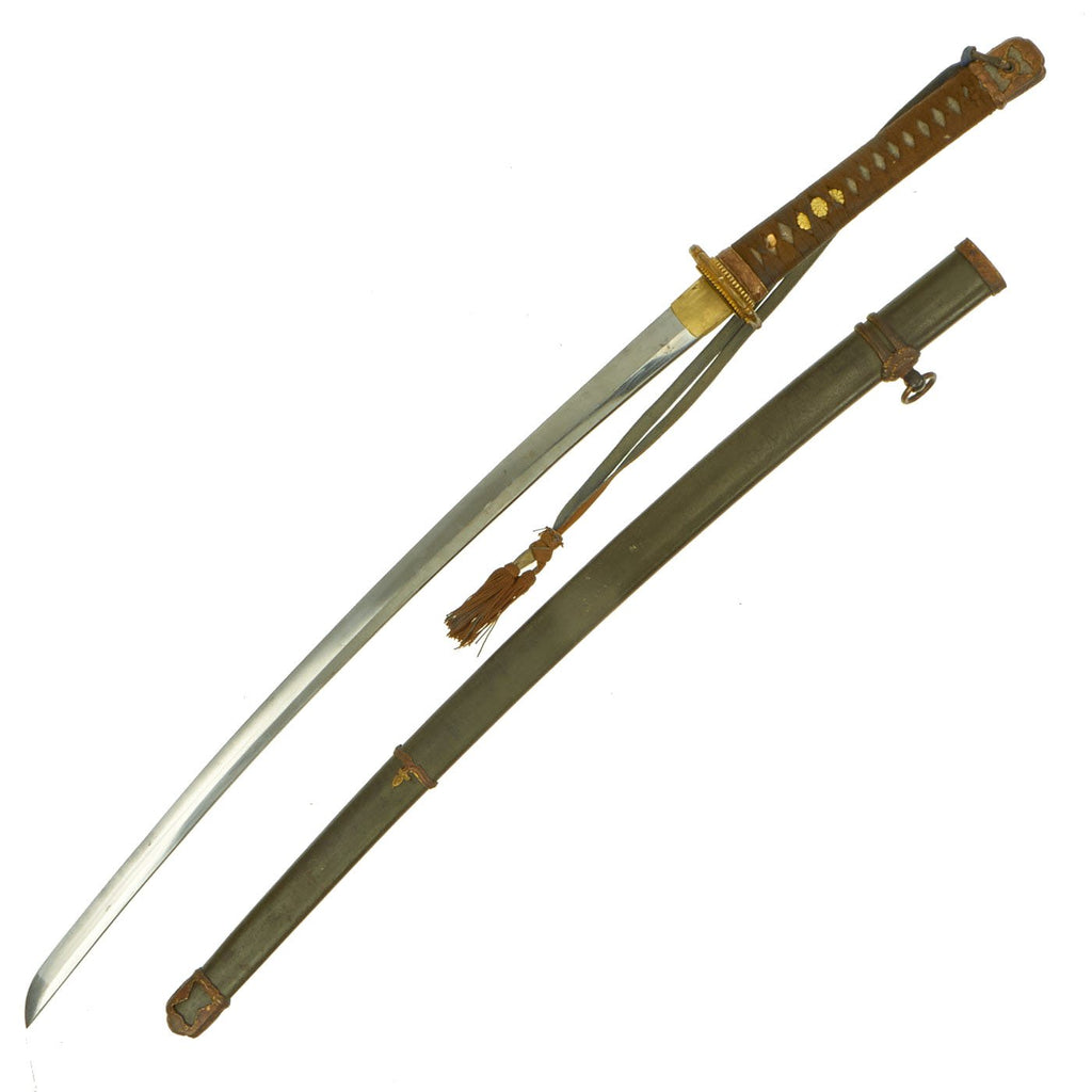 Original WWII Japanese Type 98 Shin-Gunto Handmade Katana Sword by OKUMURA KANEMITSU with Scabbard & Tassel Original Items