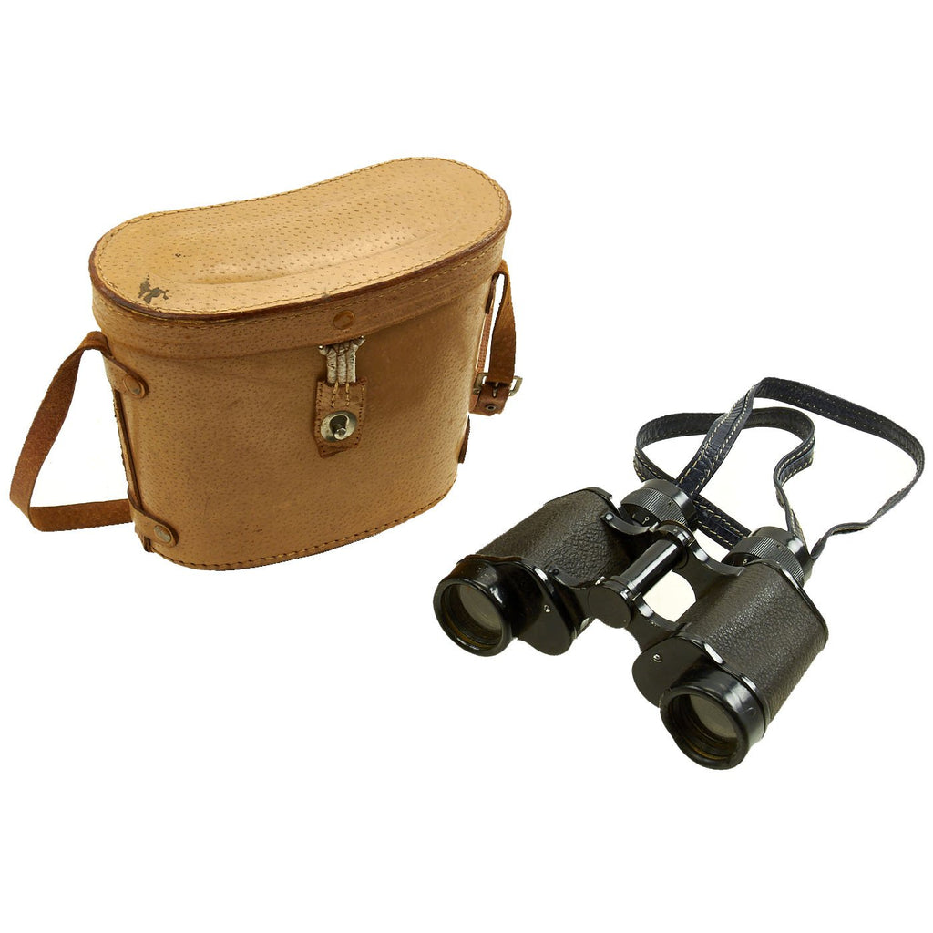 Original WWII Imperial Japanese 8.5° Field 8X30 Binoculars by AIKOKU with Carry Case Original Items